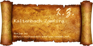 Kaltenbach Zamfira névjegykártya